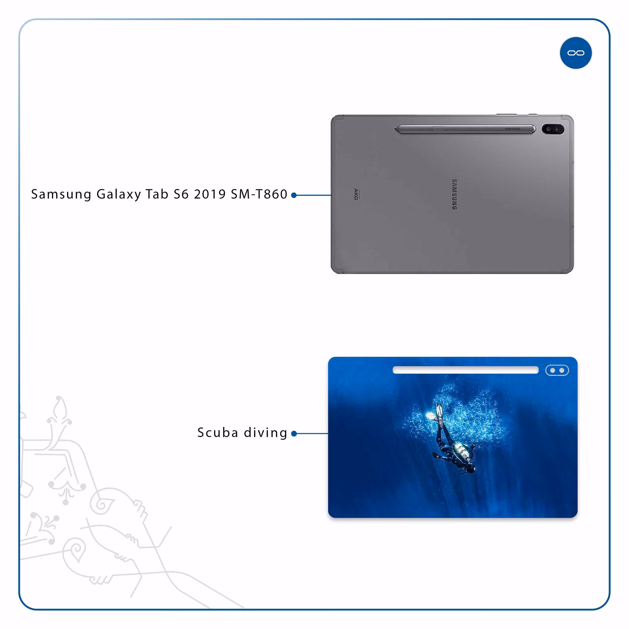 برچسب پوششی ماهوت مدل Scuba Diving مناسب برای تبلت سامسونگ Galaxy Tab S6 2019 SM-T860