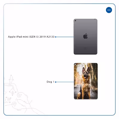 برچسب پوششی ماهوت مدل Dog-1 مناسب برای تبلت اپل iPad mini (GEN 5) 2019 A2133