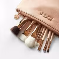 ست براش زویا 8 عددی همراه کیف چرم ZOEVA Rose Golden