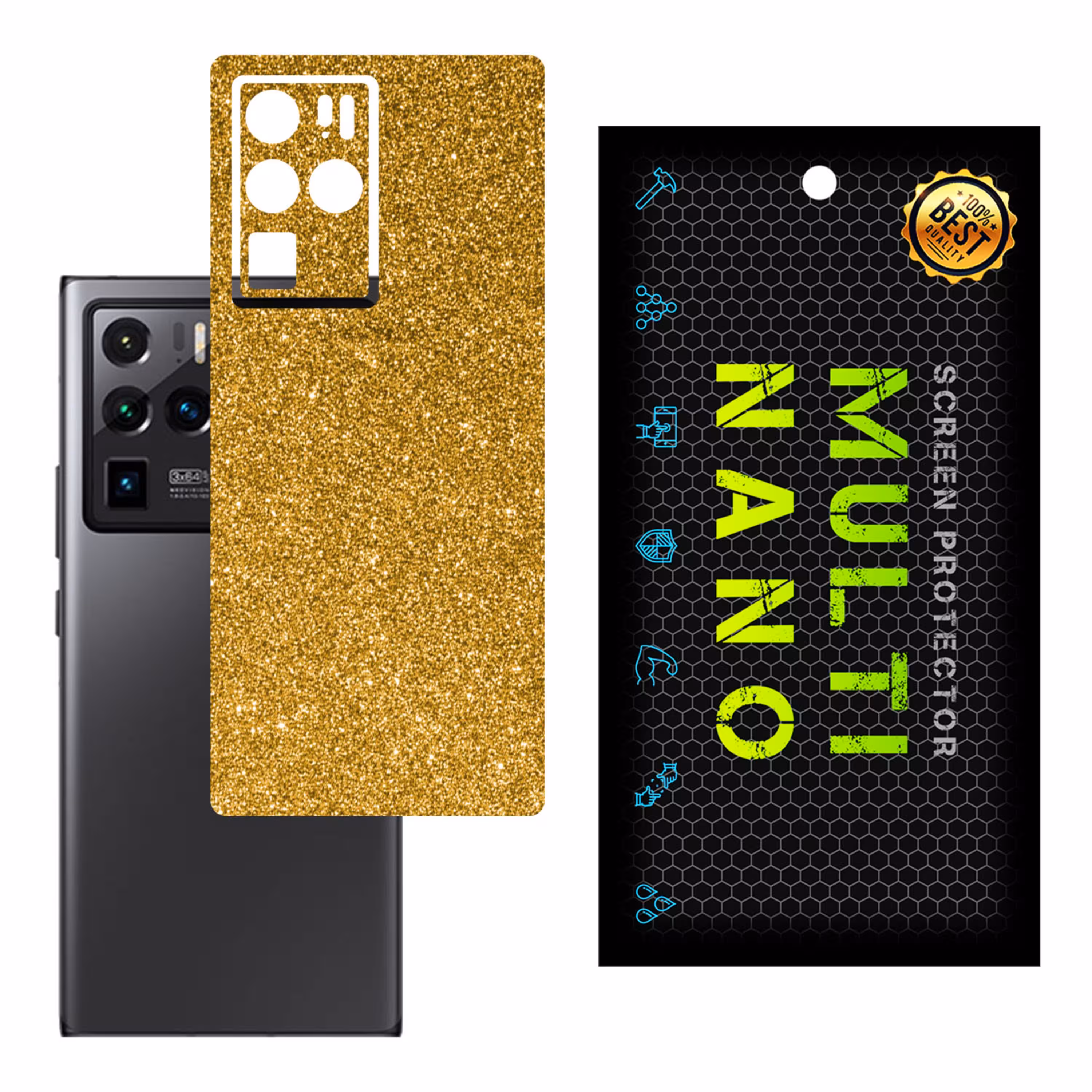 برچسب پوششی MultiNano مدل X-G1F-Gold برای پشت موبایل زد تی ای Nubia Z30 Pro