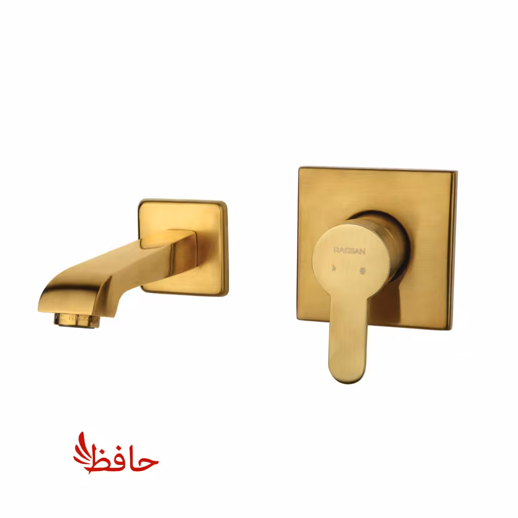شیر روشویی توکار راسان مدل ویوات فلت طلایی مات