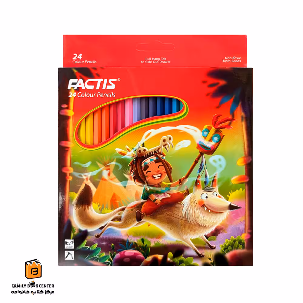 مداد رنگی 24 رنگ جعبه مقوایی فکتیس (FACTIS)