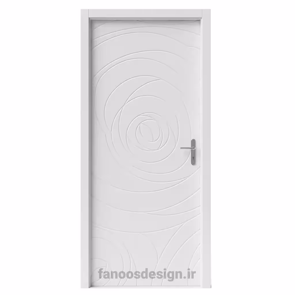 درب مدرن سفید طرح برجسته دایره‌ای کد 30707