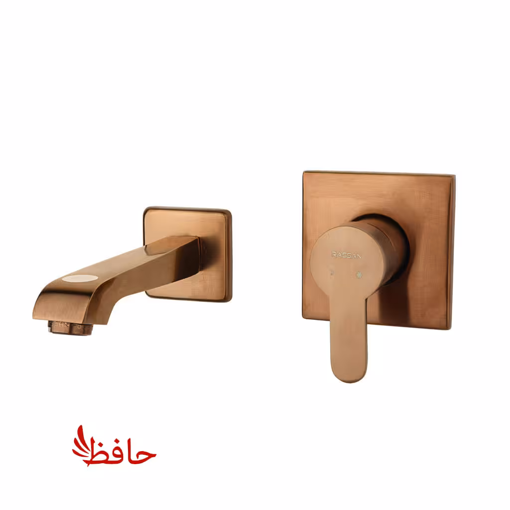 شیر روشویی توکار راسان مدل ویوات فلت رزگلد مات