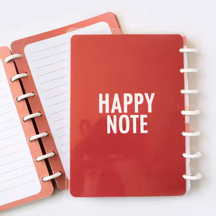 دفتر دکمه ای زرشکی HAPPY NOTE آبرنگ (ABRANG)
