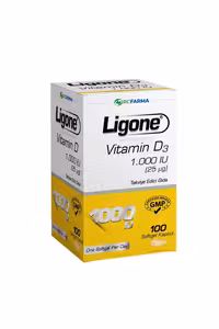 کپسول ویتامین D3 برند Ligone مقدار 1000ıu - بسته 100 عددی