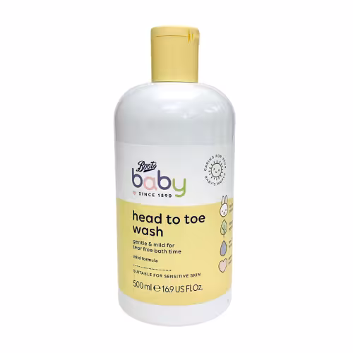 ​شامپو مو و بدن Head to toe کودک بوتس بی بی Boots Baby حجم 500 میل