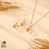 نیم ست سواروسکی المنتس با زنجیر نقره 15075