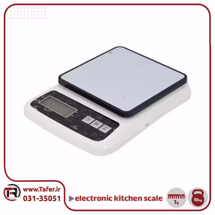 ترازو آشپزخانه دیجیتال، با ظرفیت 10 کیلوگرم، سینی استیل، مدل Electronic Kitchen Scale