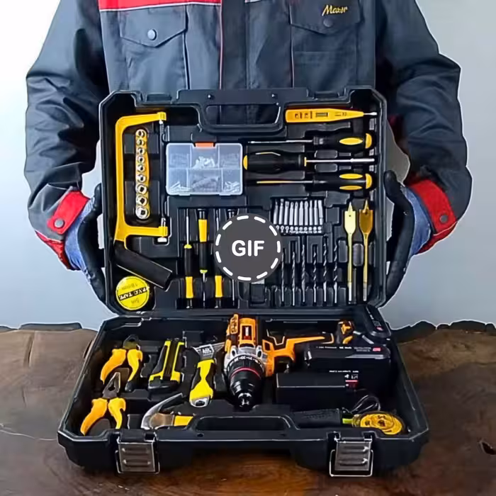 مجموعه 100 عددی دریل شارژی طرح جدید صنعتی اینتیمکس مدل 0925