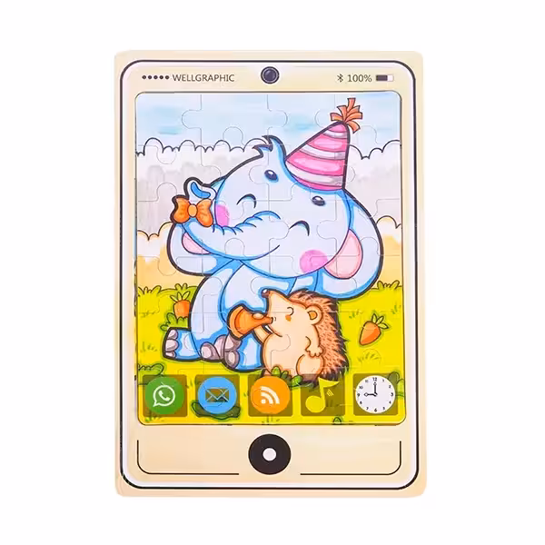 پازل چوبی طرح موبایل