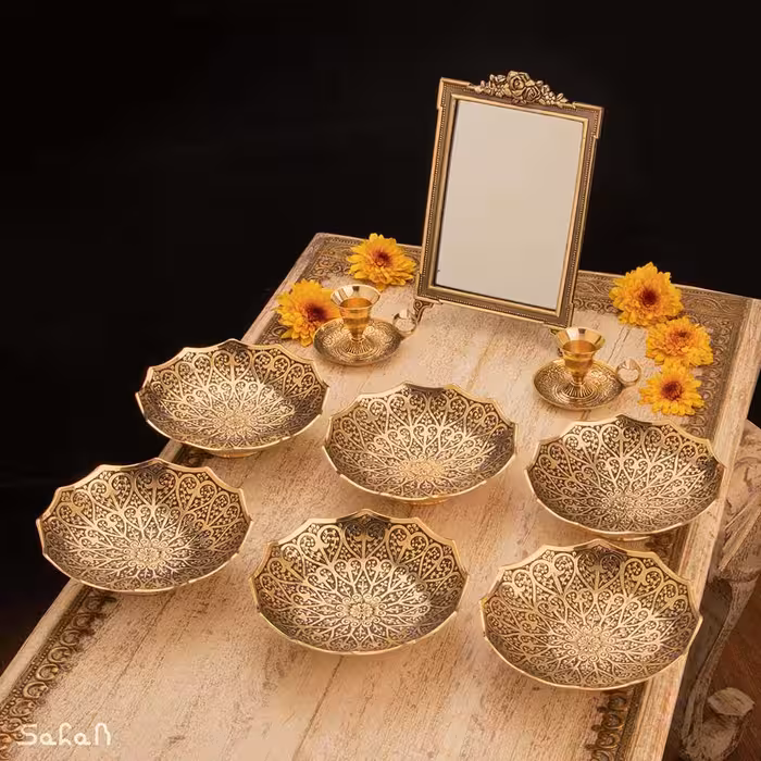 ست هفت سین برنجی آنتیک کد 1223