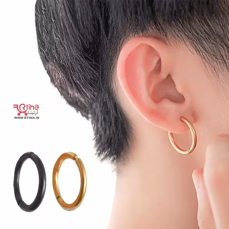 گوشواره حلقه ای جدید استیل و اسپرت دخترانه و پسرانه