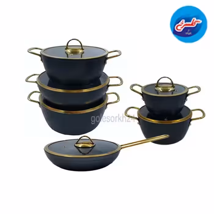 سرویس چدن 12 پارچه KZP فلورانس مشکی