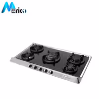 گاز رومیزی اخوان کد G117 پنج شعله استیل و شیشه مشکی