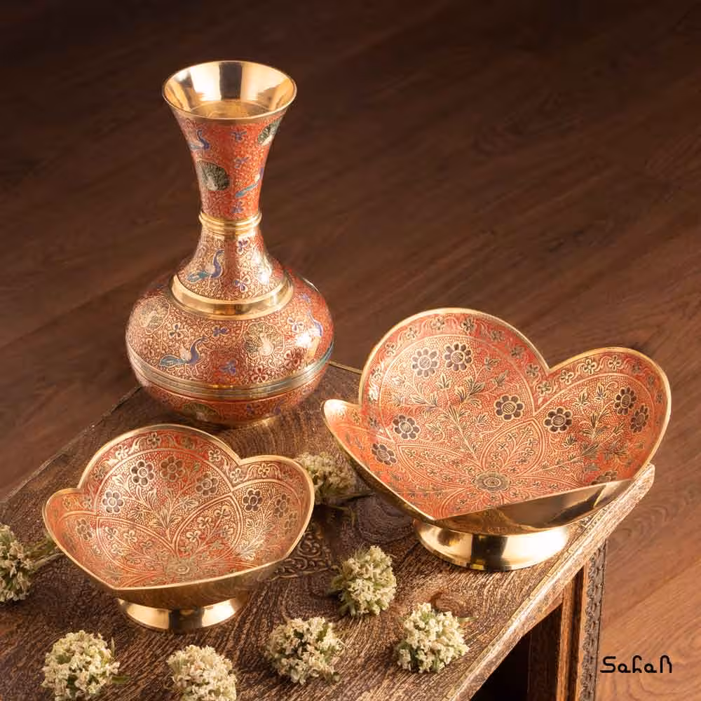 ست پذیرایی برنجی میناکاری کد 171