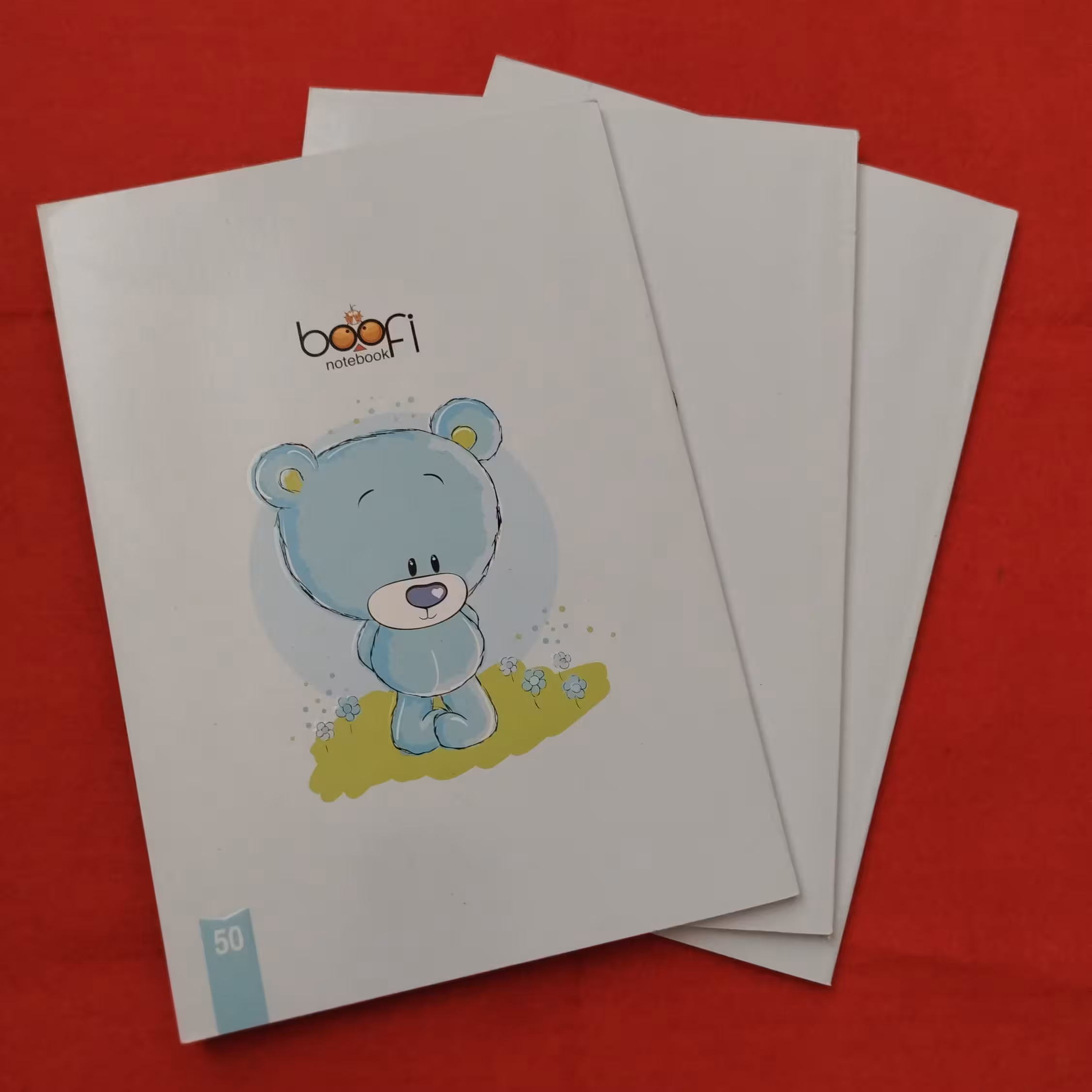 دفتر مشق 50 برگ _ جلد خرسی (آبی)