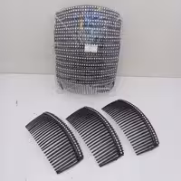 شانه زلفی مشکی نگین دار معمولی