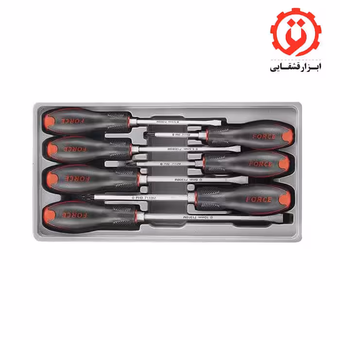 سری پیچ گوشتی ضربه خور تخت و چهارسو 7 عددی فورس مدل 20714