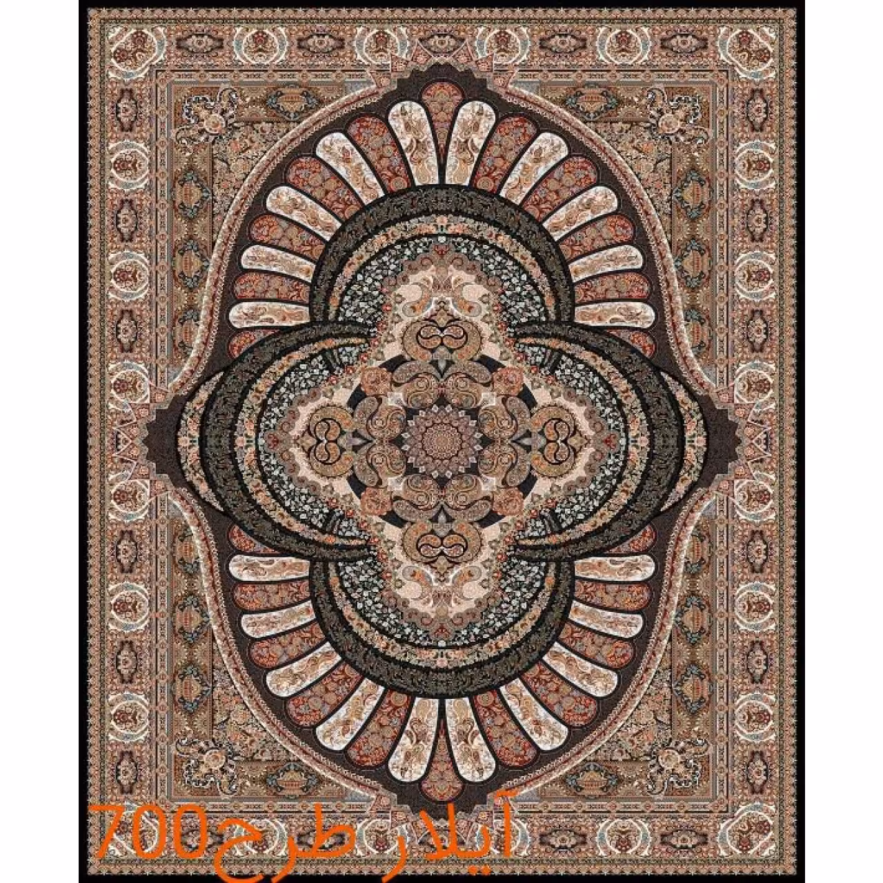 فرش طرح نقشه ایلار 700شانه 12 متری