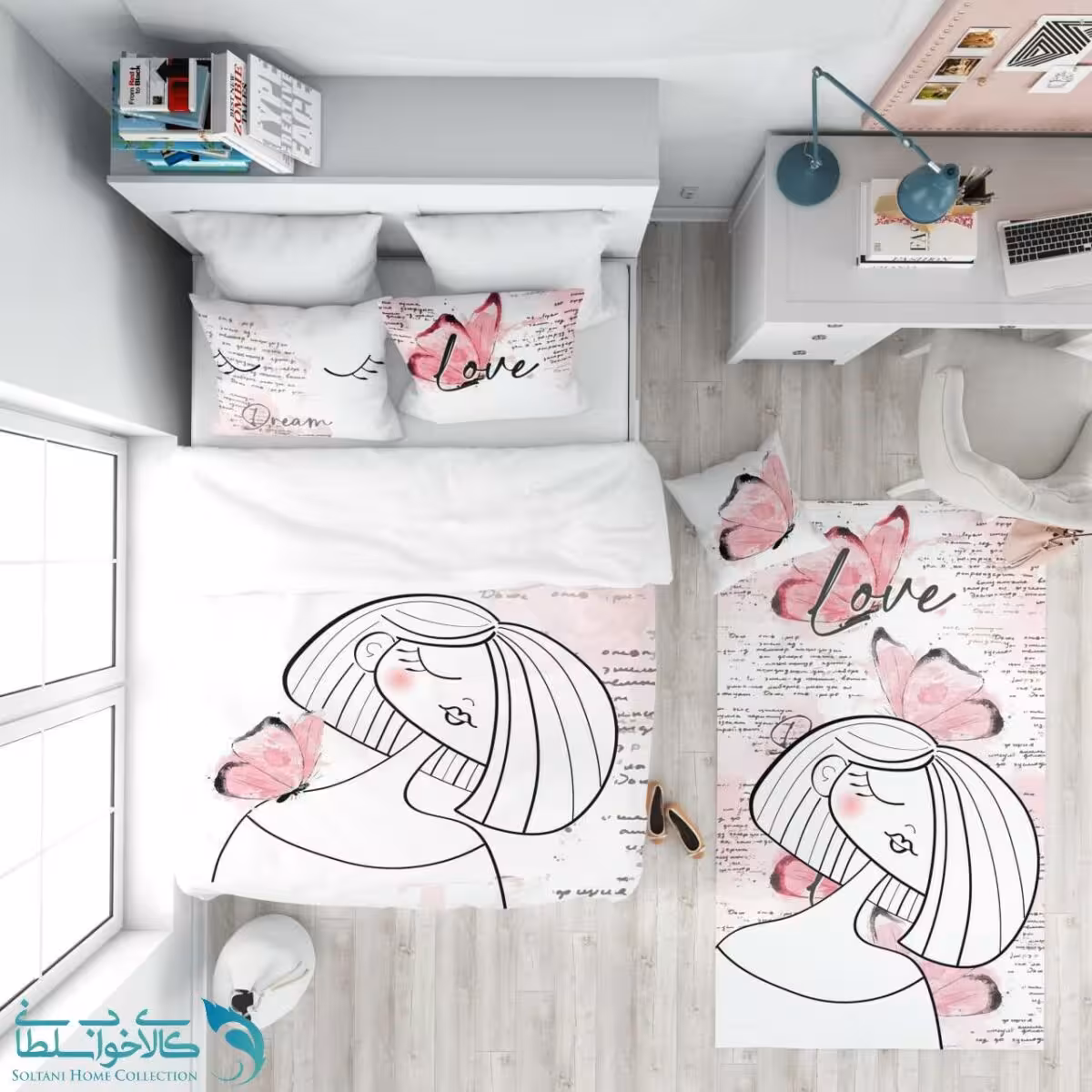 روتختی طرح پروانه سایز یکنفره کد A3060