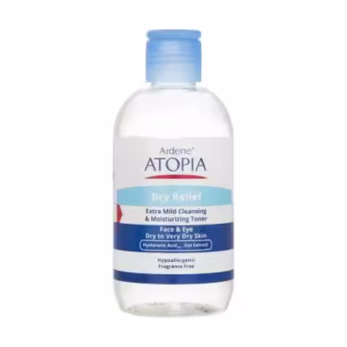 تونر پاک کننده صورت و چشم آردن آتوپیا مدل Dry Relief مناسب پوست خشک و خیلی خشک حجم 250 میلی لیتر