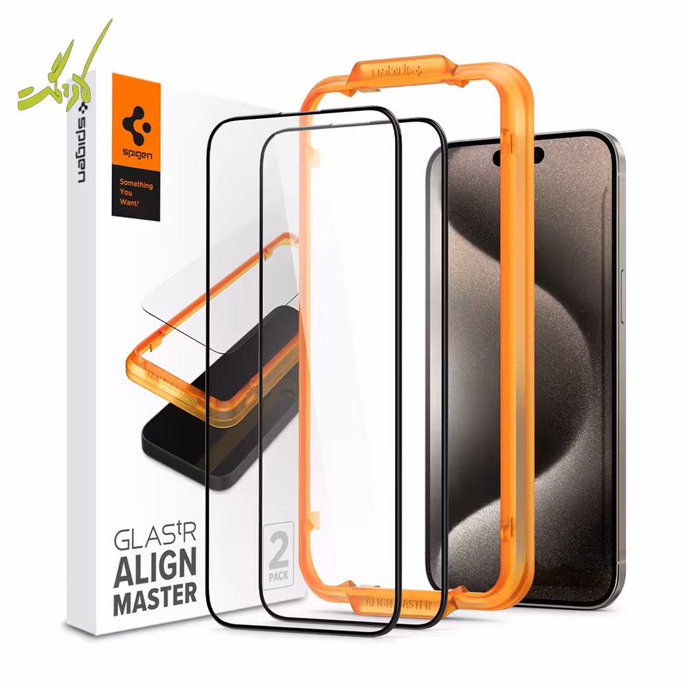 محافظ صفحه نمایش آیفون 15 پرو مکس اسپیگن Spigen AlignMaster GLAS.tR iPhone 15 Pro Max
