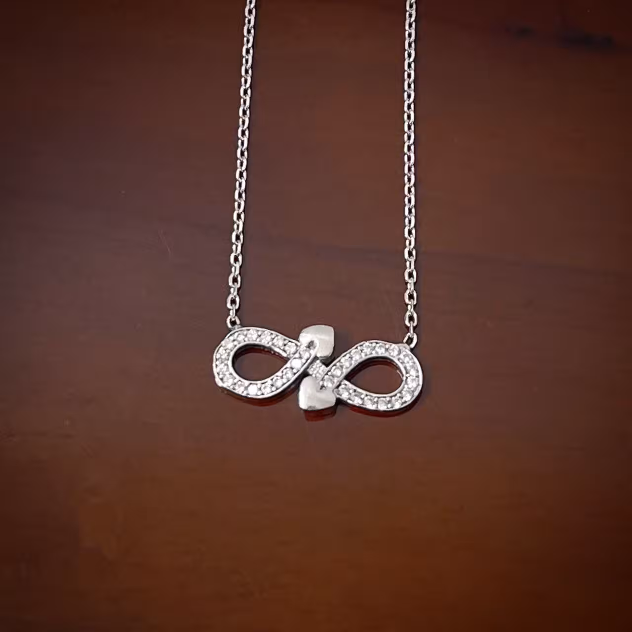 گردنبند قلب بی نهایت نقره کد 20040