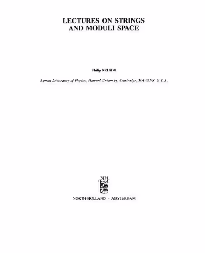 خرید و دانلود نسخه کامل کتاب Lectures on string and moduli space