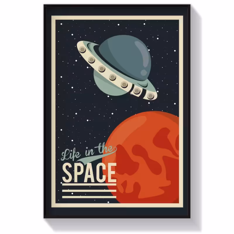 تابلو و پوستر فضا طرح سفینه Life in the space