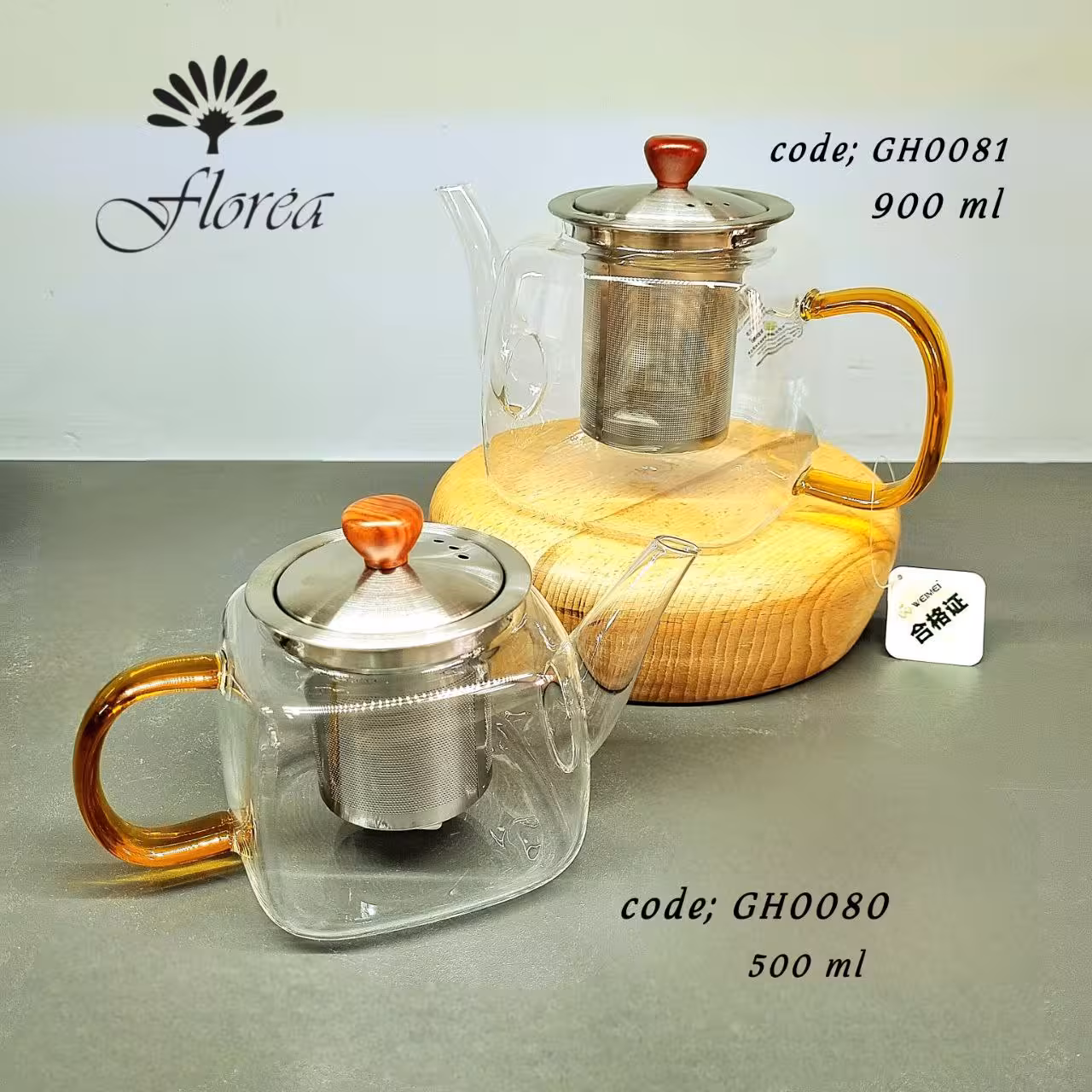 قوری پیرکس 500 میل کد GH0080 فلورا