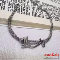 دستبند استیل مدل خدا نقره ای  کد DSB18954W