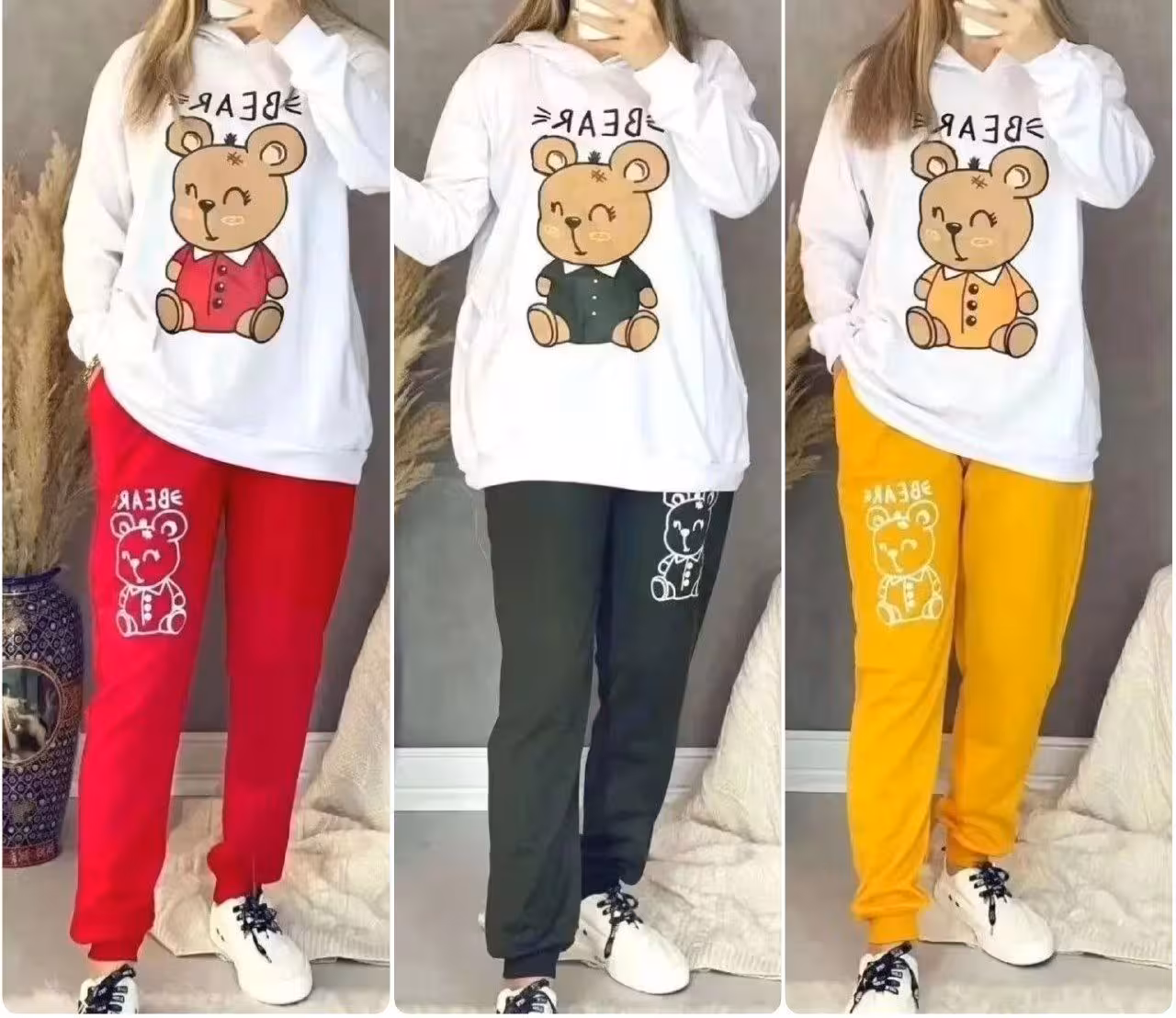 هودی شلوار طرح خرسی بسیار شیک