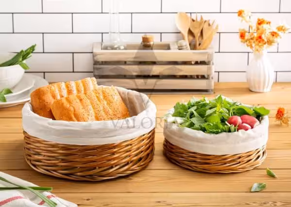 سبد نان جفتی حصیری گرد