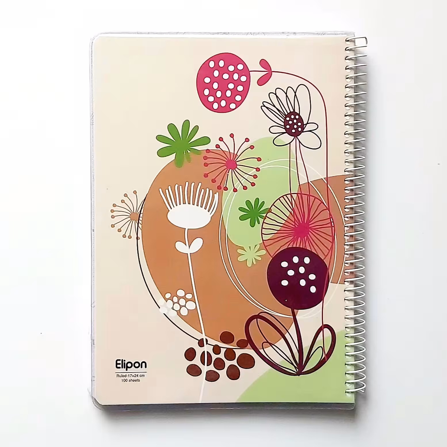 دفتر 100 برگ  الیپون طرح گل  مجلد