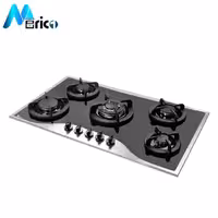 گاز رومیزی اخوان کد G116 پنج شعله استیل و شیشه