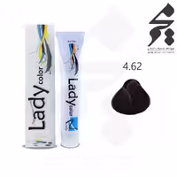 رنگ مو لیدی کالر Lady color شماره 4.62 حجم 100 میلی لیتر رنگ قهوه ای قرمز