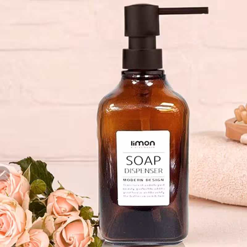 جا مایع 4 گوش شیشه ای 550 سی سی لیمون