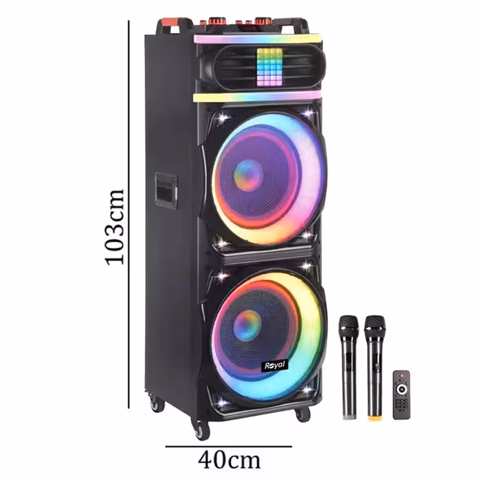 اسپیکر بلوتوثی قابل حمل رویال مدل Partybox RSB-1230 همراه با میکروفون و ریموت و کنترل