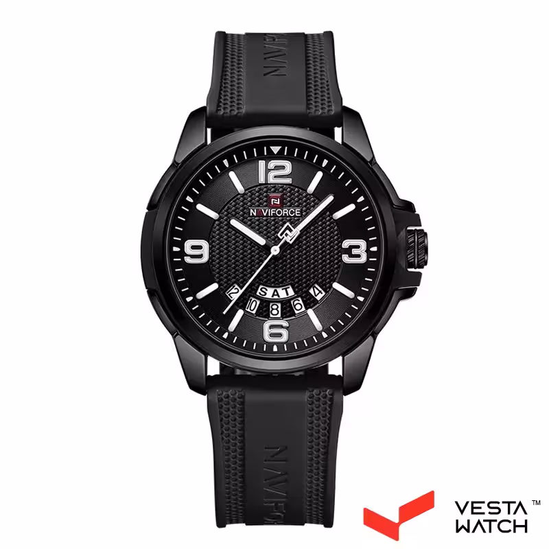 ساعت مچی مردانه نیوی فورس NAVI FORCE مدل  NF9215 B/W/B
