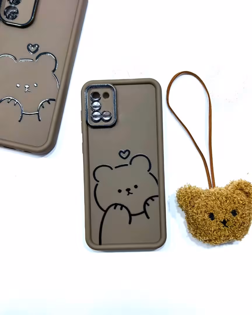 قاب خرس عاشق Bear Love همراه با آویز تدی سامسونگA51Bear Love frame with Samsung teddy pendantA51