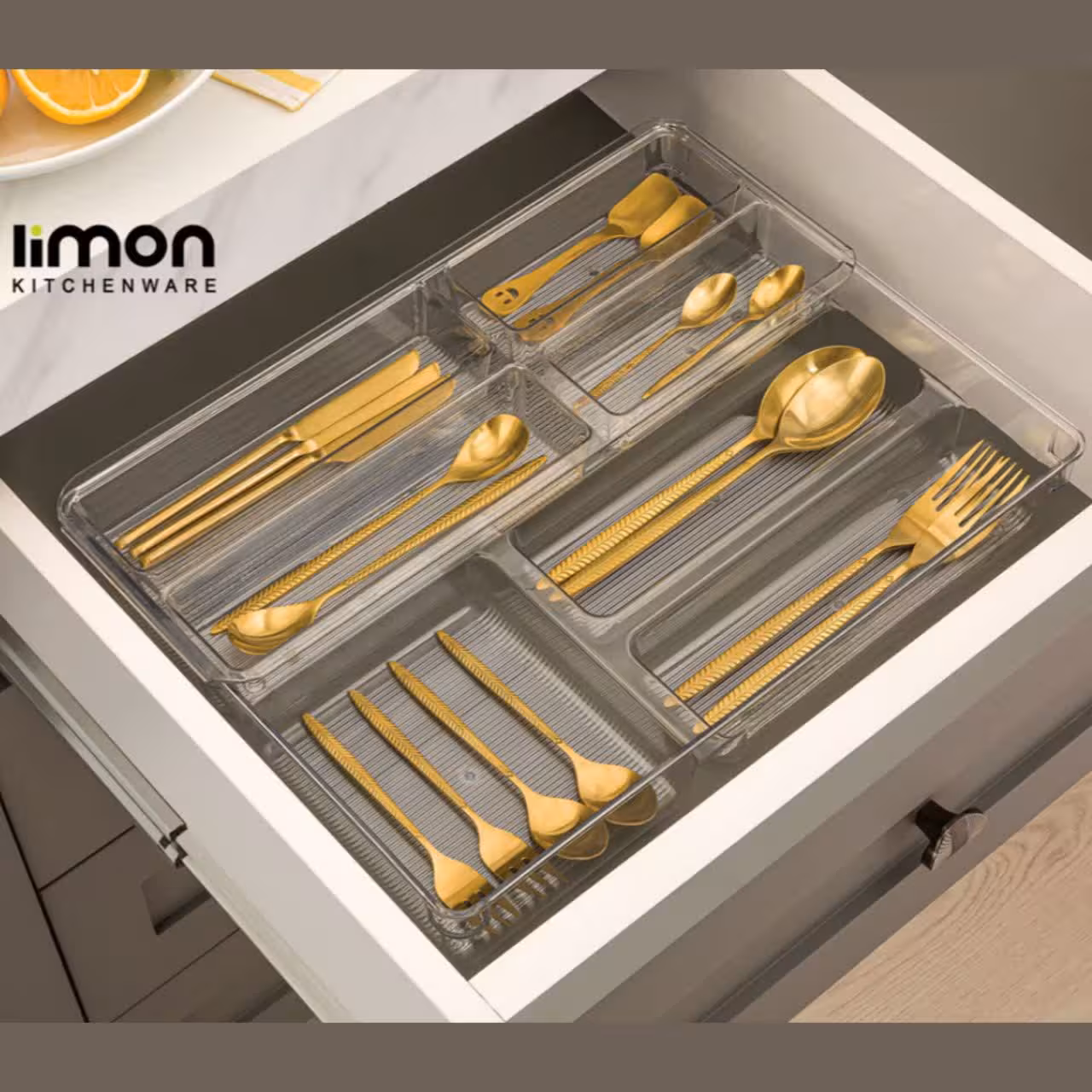 جا قاشقی شفاف دو طبقه لیمون