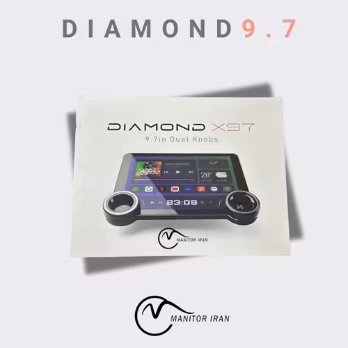 مانیتور جک J4 برند دایموند 4 64 اپل کارپلی 9.7 اینچ مدل DX34 همراه با قاب