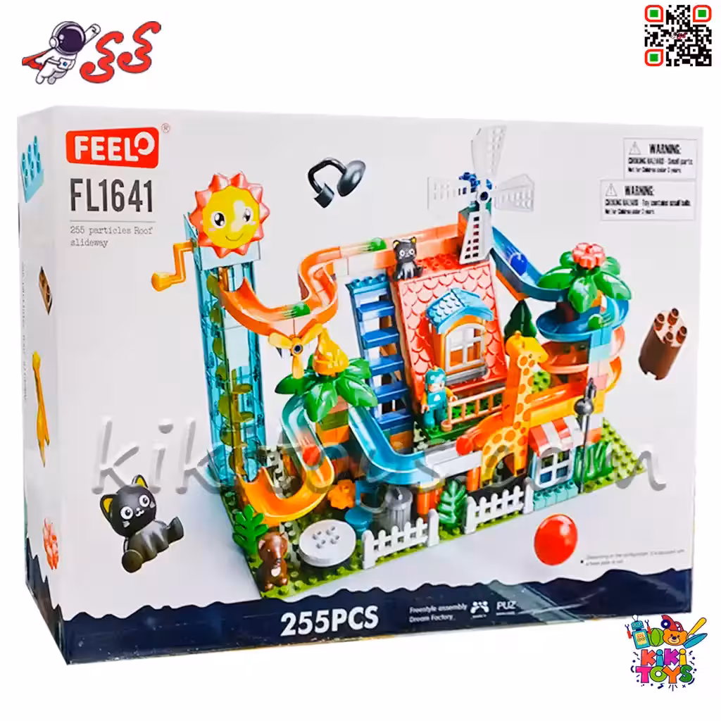 لگو دوپلو شهربازی با آسانسور و سرسره توپ  قطعه درشت FL1641