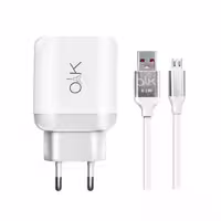 شارژر دیواری اُو آ کِی مدل CH-1001 به همراه کابل تبدیل microUSB