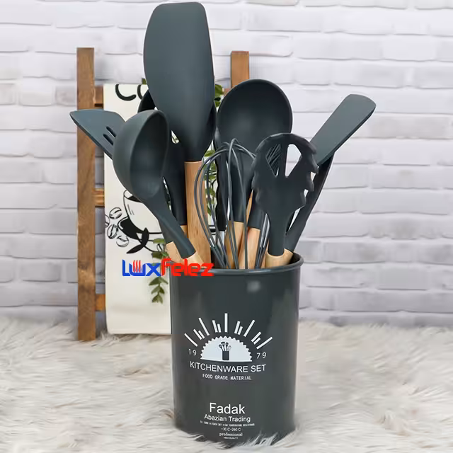 ست کفگیر ملاقه فدک 12 پارچه سیلیکونی