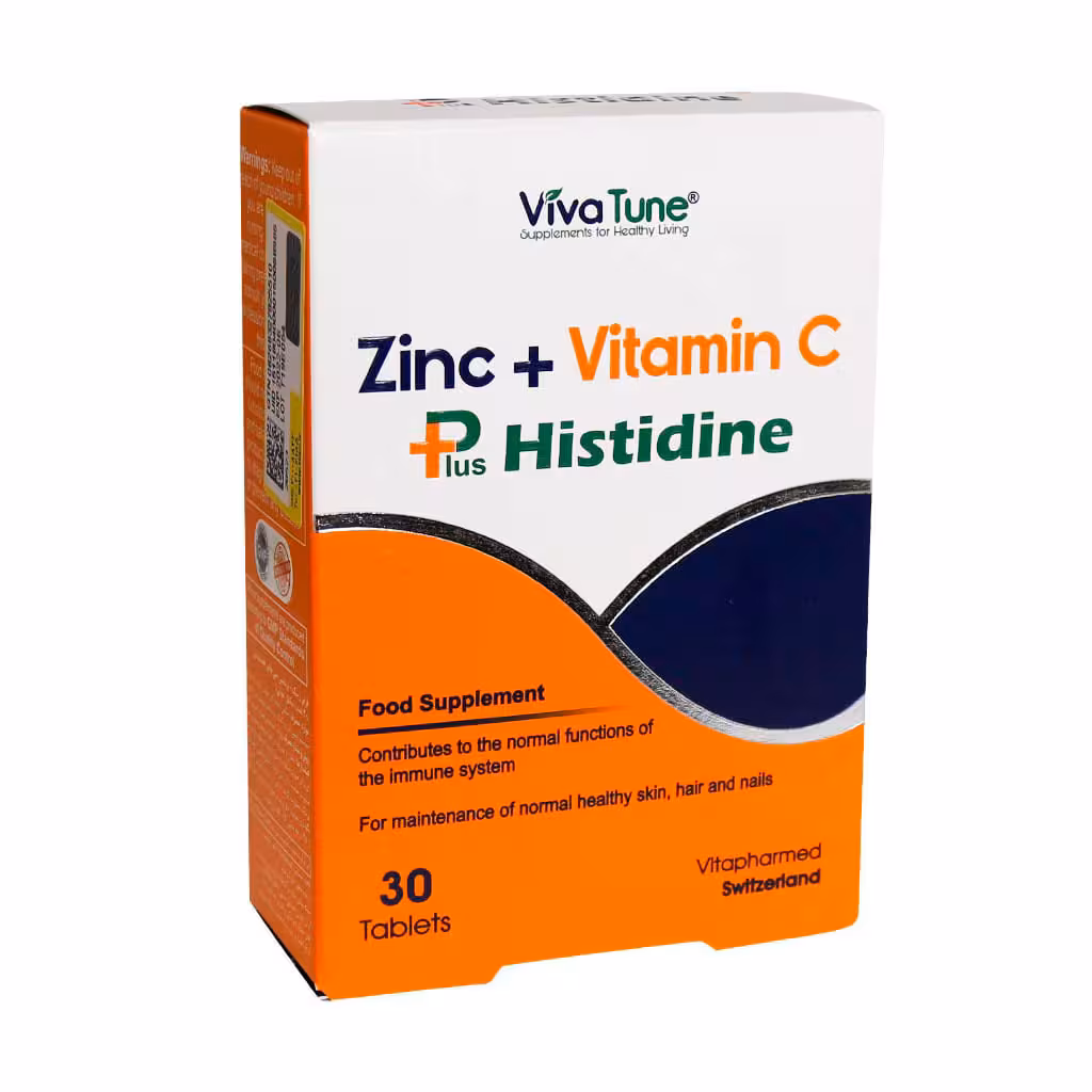 قرص زینک پلاس ویتامین C هیستیدین ویواتیون 30عدد | Viva Tune Zinc and Vitamin C Plus Histidine