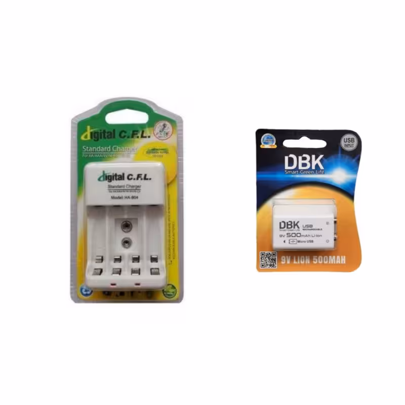 شارژر باتری سی‌اف‌ال مدل 804 به همراه باتری کتابی قابل شارژ DBK 500mAh