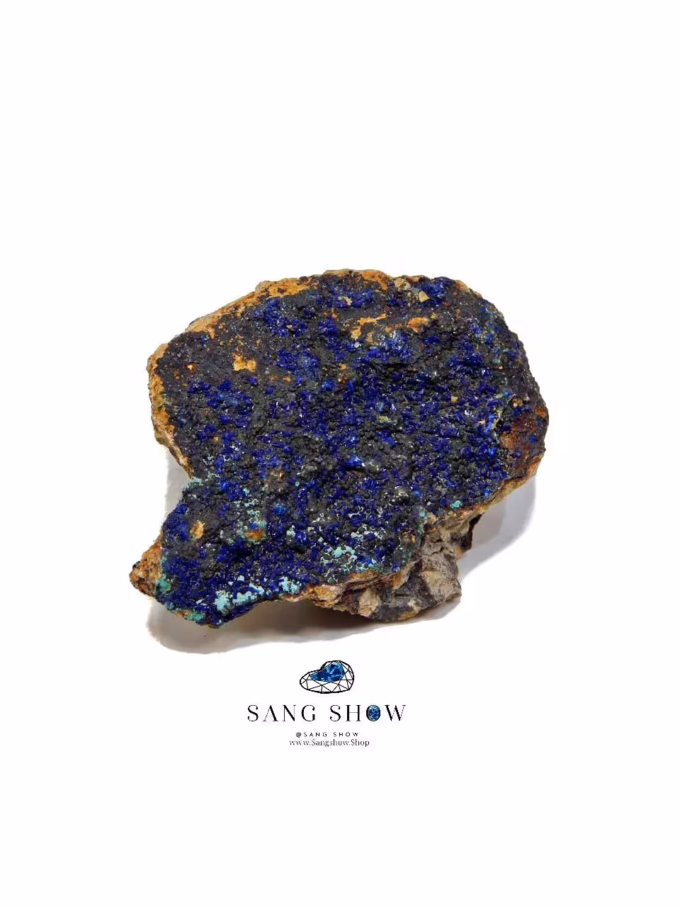 سنگ راف آزوریت با همرشدی مالاکیت نمونه استثنایی و اصل و معدنی S1720