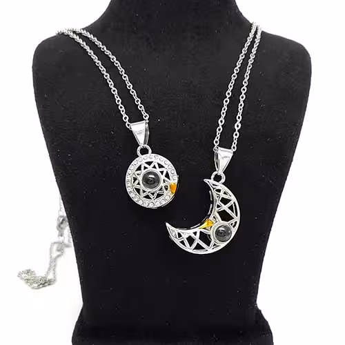 گردنبند ست دونفره دوستت دارم به100زبان کد  43گردنبند ست دونفره به صد زبان